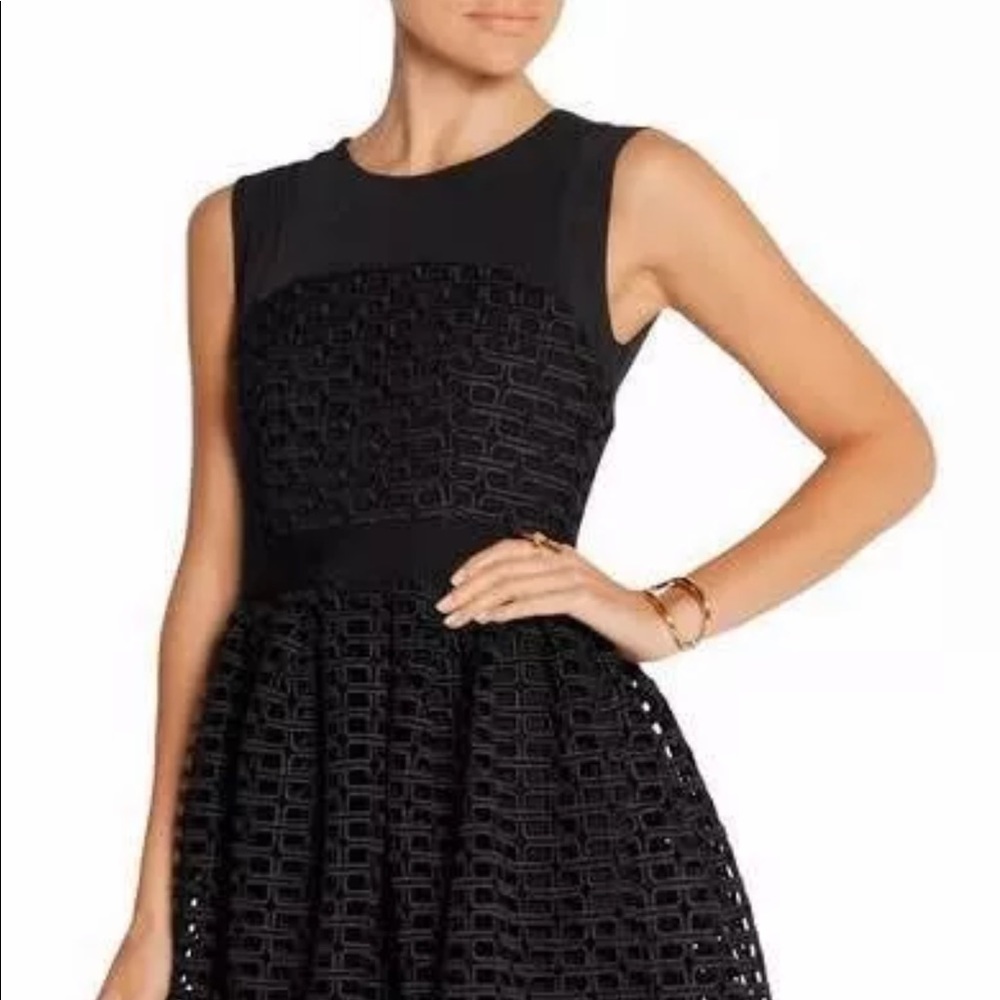 NWT - MAJE RESTANO GUIPURE LACE AND TULLE Dress in Black